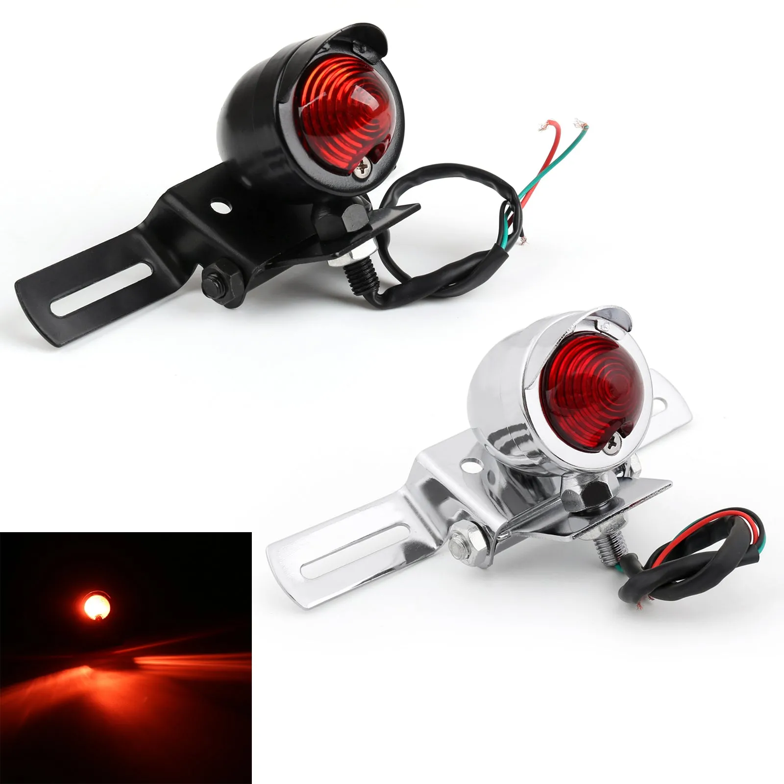 Indicador de luz trasera de freno de motocicleta, 2 colores genéricos