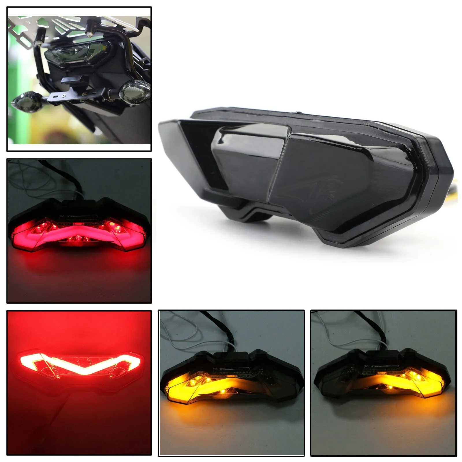 Luz trasera de freno LED para motocicleta, para YAMAHA FJ09 MT-09 TRACER 2015-2018, humo genérico