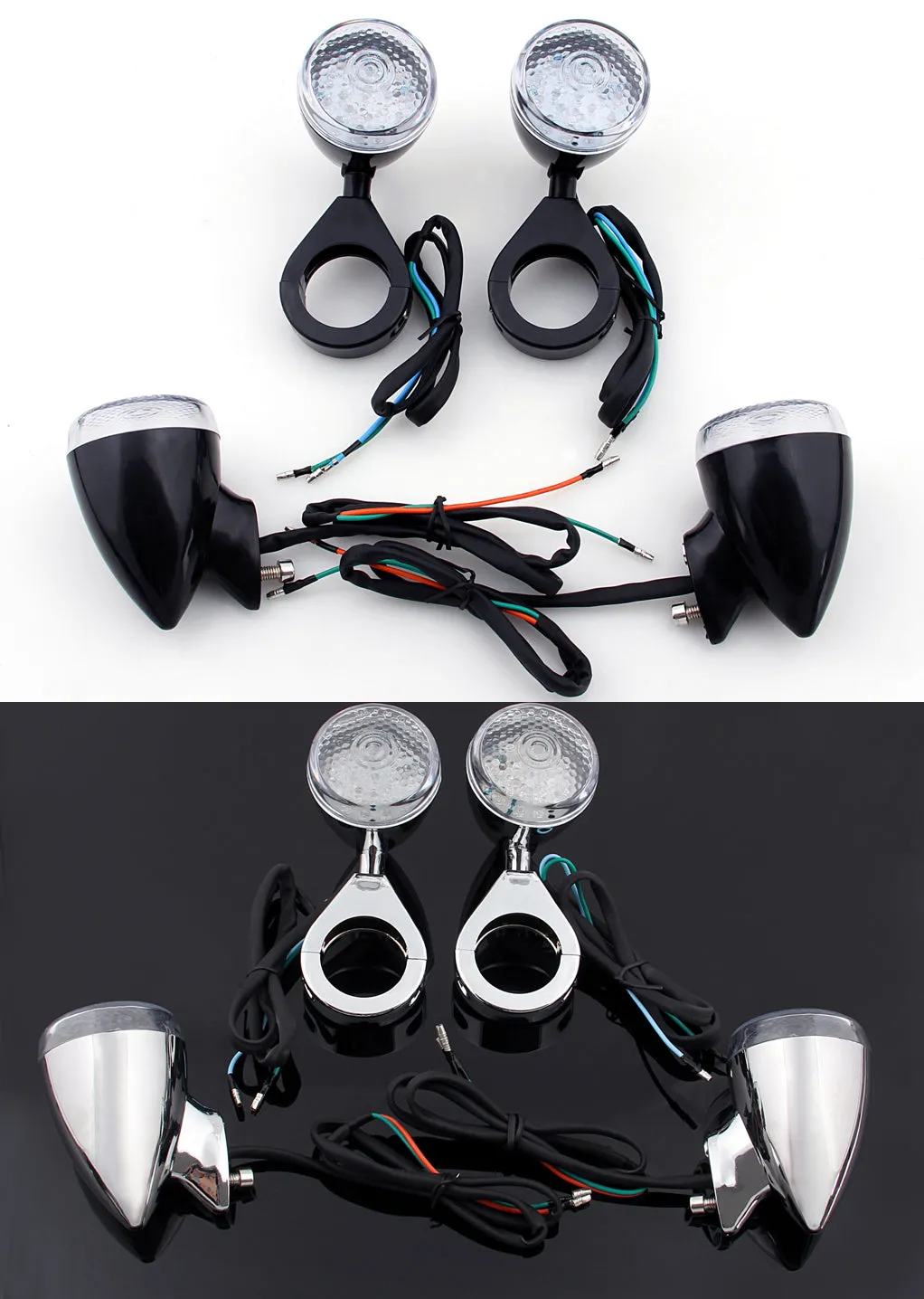 Luz antiniebla señal de giro 41mm abrazadera de horquilla de reubicación para Harley Dyna Sportster negro genérico