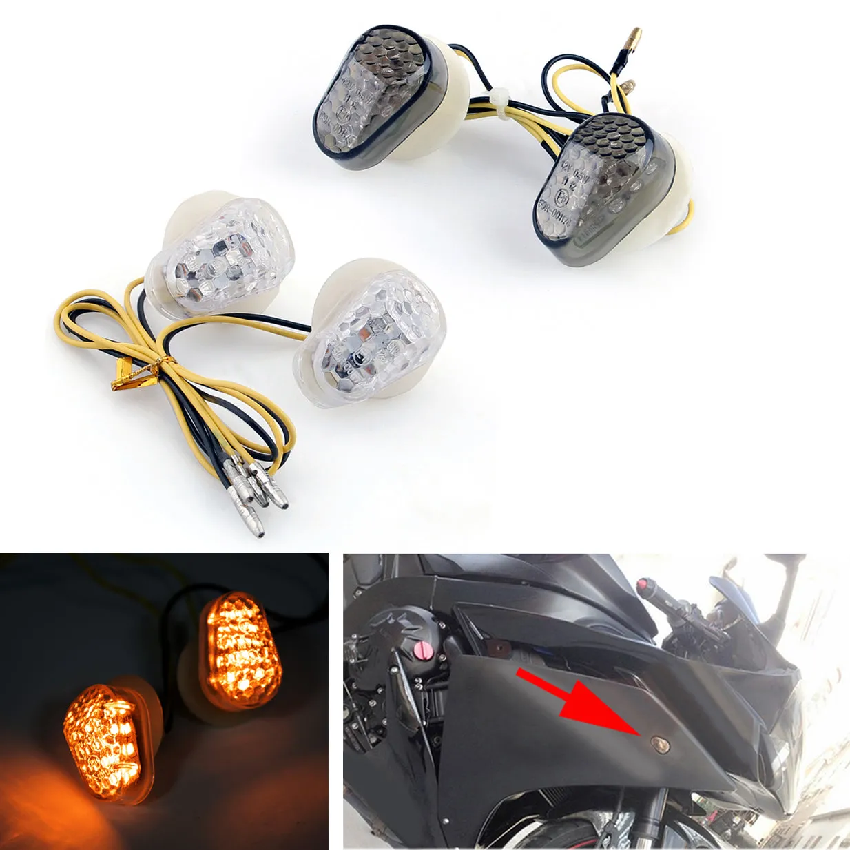 Intermitentes LED Yamaha FZ1 (06-2013) FZ6 (04-2013) R1 (02-2013) R6 (03-2013) Genérico