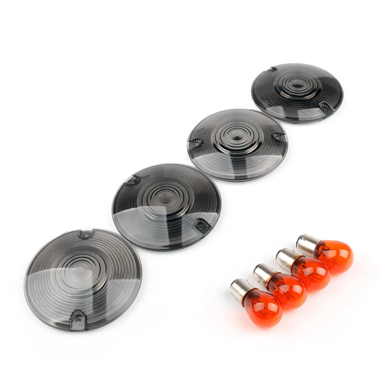 4 Uds. Lámparas de bombilla de cubierta de lente de luz de intermitentes para Harley Davidson Electra Glide genérico