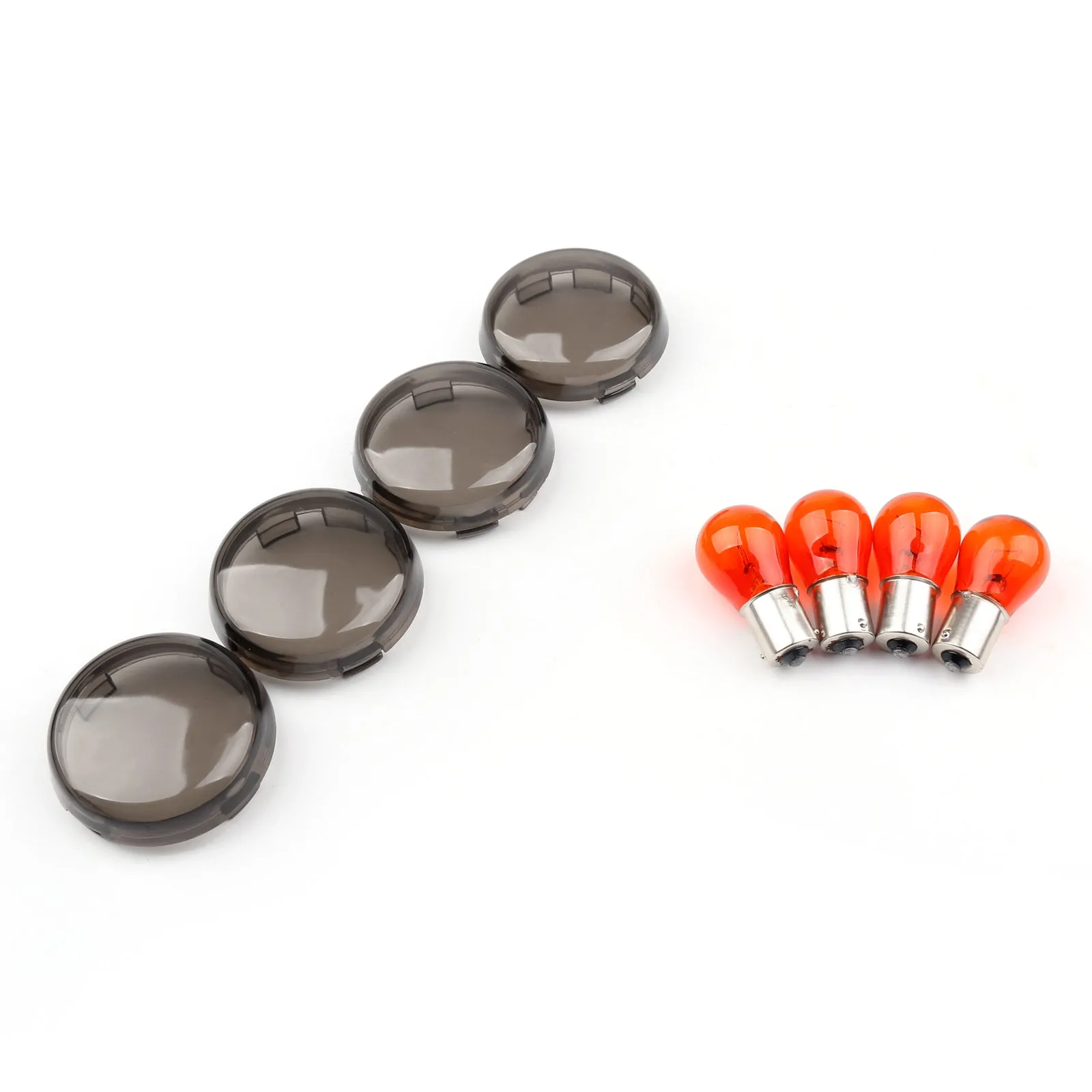 4 Uds cubierta de lente de señal de giro + bombillas para Harley XL 883 48 Sportster genérico