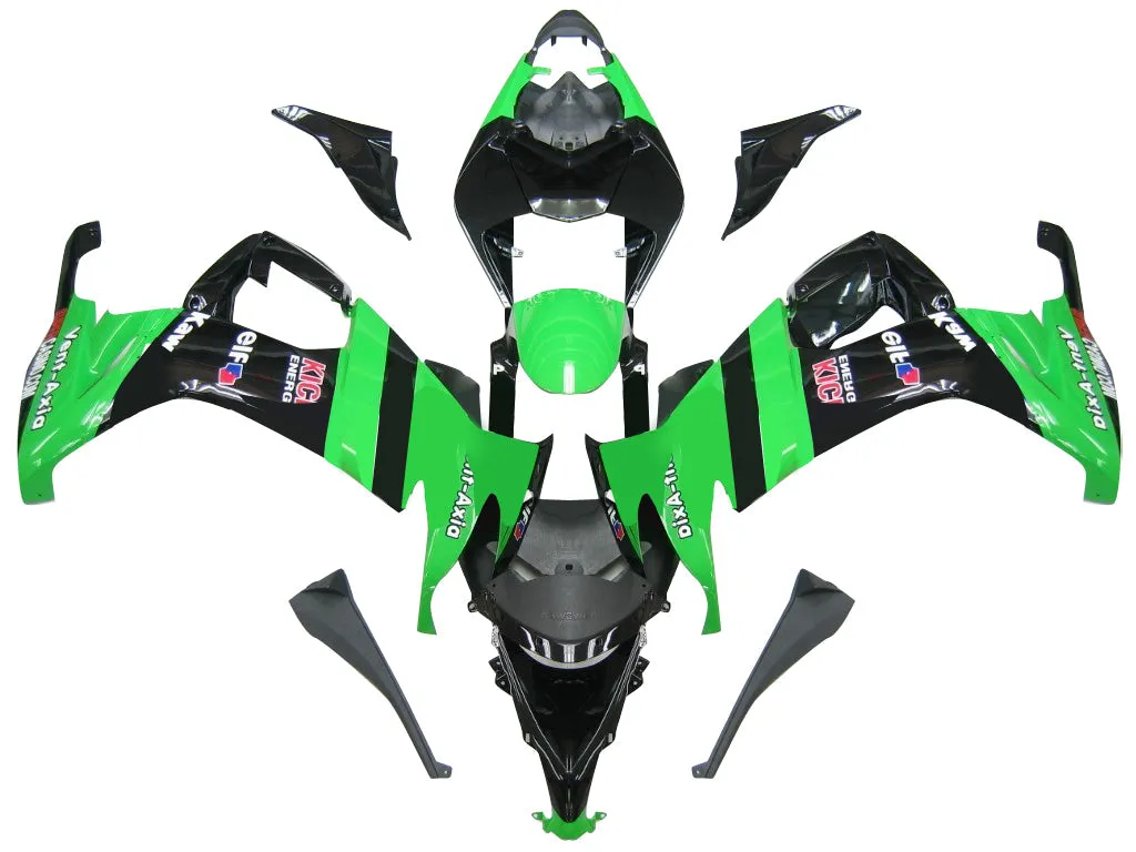 Carenados Amotopart 2008-2010 Kawasaki ZX10R Verde Negro ZX10R Genérico