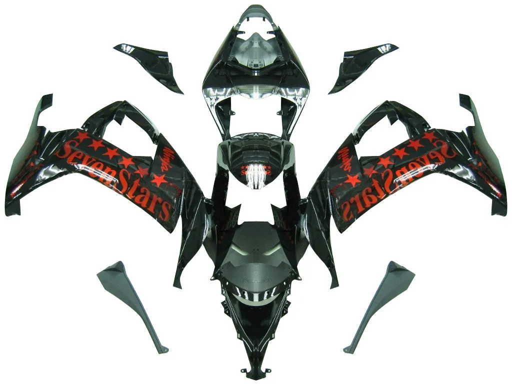 Carenados Amotopart 2008-2010 Kawasaki ZX10R Negro Naranja SevenStars Genérico