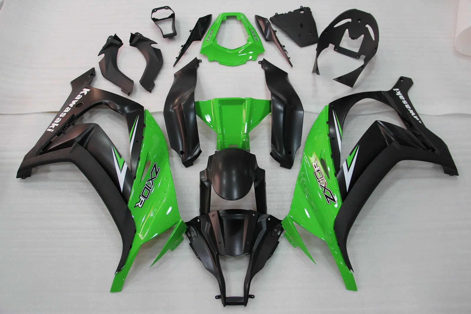 Carenados Amotopart 2011-2015 Plásticos Kawasaki ZX10R Ninja Verde Negro ZX10R Genérico