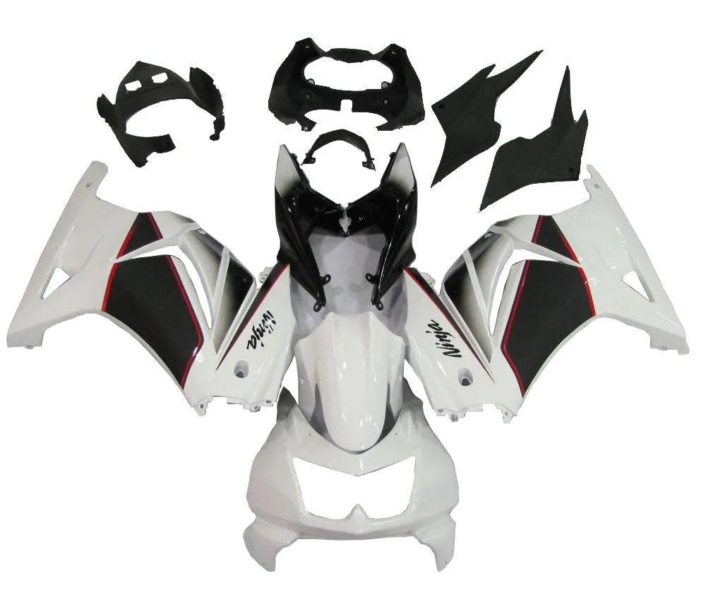 Carenados Amotopart 2008-2012 Kawasaki ZX250R EX250 Blanco Negro Ninja ZX250 Genérico