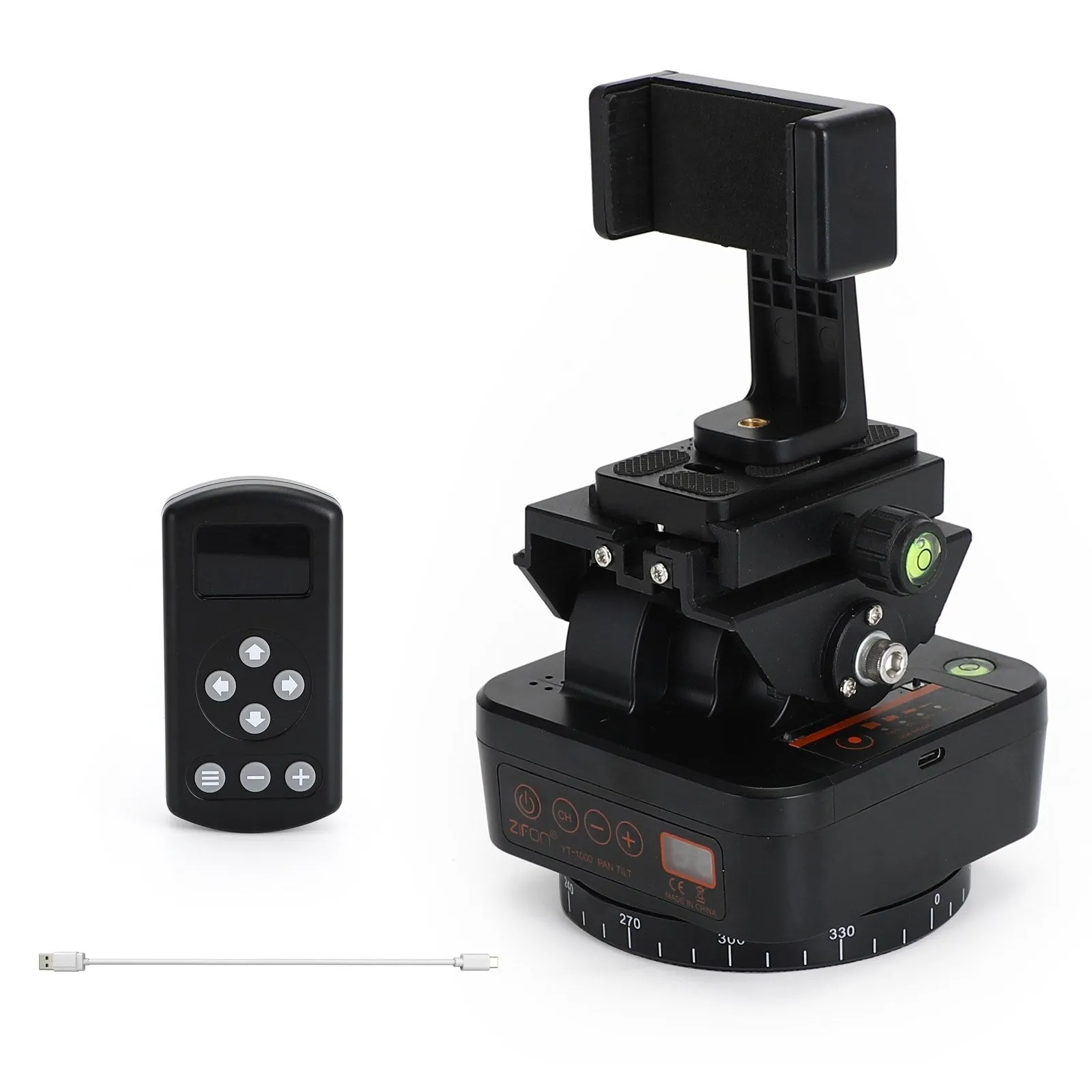 ZIFON YT-1000 Cabezal de trípode giratorio panorámico remoto de 360 ​​grados para teléfono Gopro DSLR