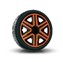 Tapacubos 14", ACTION DOUBLECOLOR NARANJA-NEGRO 4 pzs