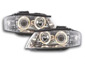Faros Delanteros Xenon Angel Eyes Set Audi A3 Modelo 8p/8pa, Cromado Fk Automotive