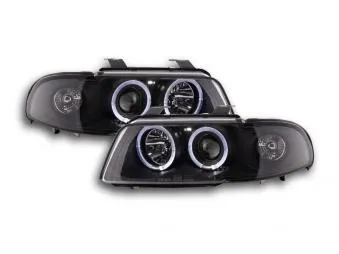 Faros Delanteros Set Angel Eyes Audi A4 Modelo B5 99-01 Negro Fk Automotive