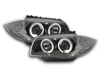 Faros Delanteros Set Angel Eyes Bmw Serie 1 Modelo E87/E81 04- Negro Fk Automotive