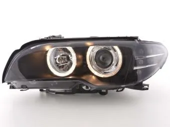 Faros Delanteros Angel Eyes Set Bmw Serie 3 E46 Coupe 03-06, Negro Fk Automotive