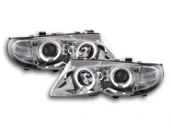 Faros Delanteros Set Angel Eyes Bmw Serie 3 E46 Sedan/Touring 02-05, Cromado Fk Automotive