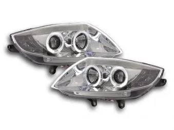 Faros Delanteros Set Angel Eyes Bmw Z4 Modelo E85/E86 03-08 Cromado Fk Automotive