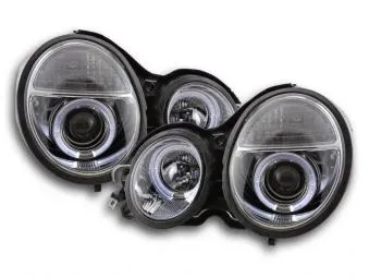 Faros Delanteros Set Angel Eyes Mercedes Clase E Modelo W210 97-01 Cromado Fk Automotive