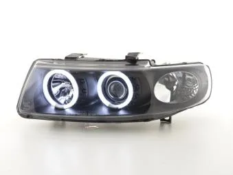 Faros Angel Eyes Ccfl Seat Leon (1m) Bj. 99-06 Negro Fk Automotive