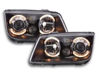 Faros Delanteros Angel Eyes Set Vw Bora Modelo 1j 98-04 Negro Fk Automotive