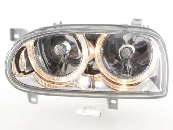 Faros Angel Eyes Para Vw Golf 3 (Tipo 1hxo, 1 Exo) 91-97 Cromado Fk Automotive