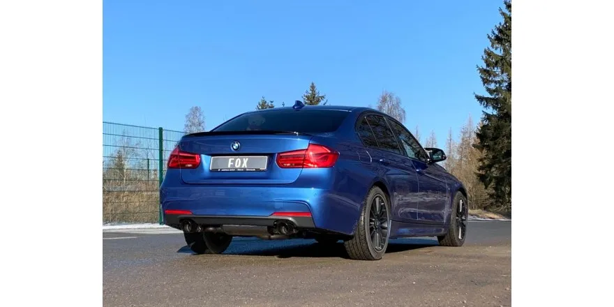 BMW F30 / 31 - 330i xDrive - Escape trasero FOX - 1x100 tipo 25 derecho / izquierdo negro - con válvula de escape