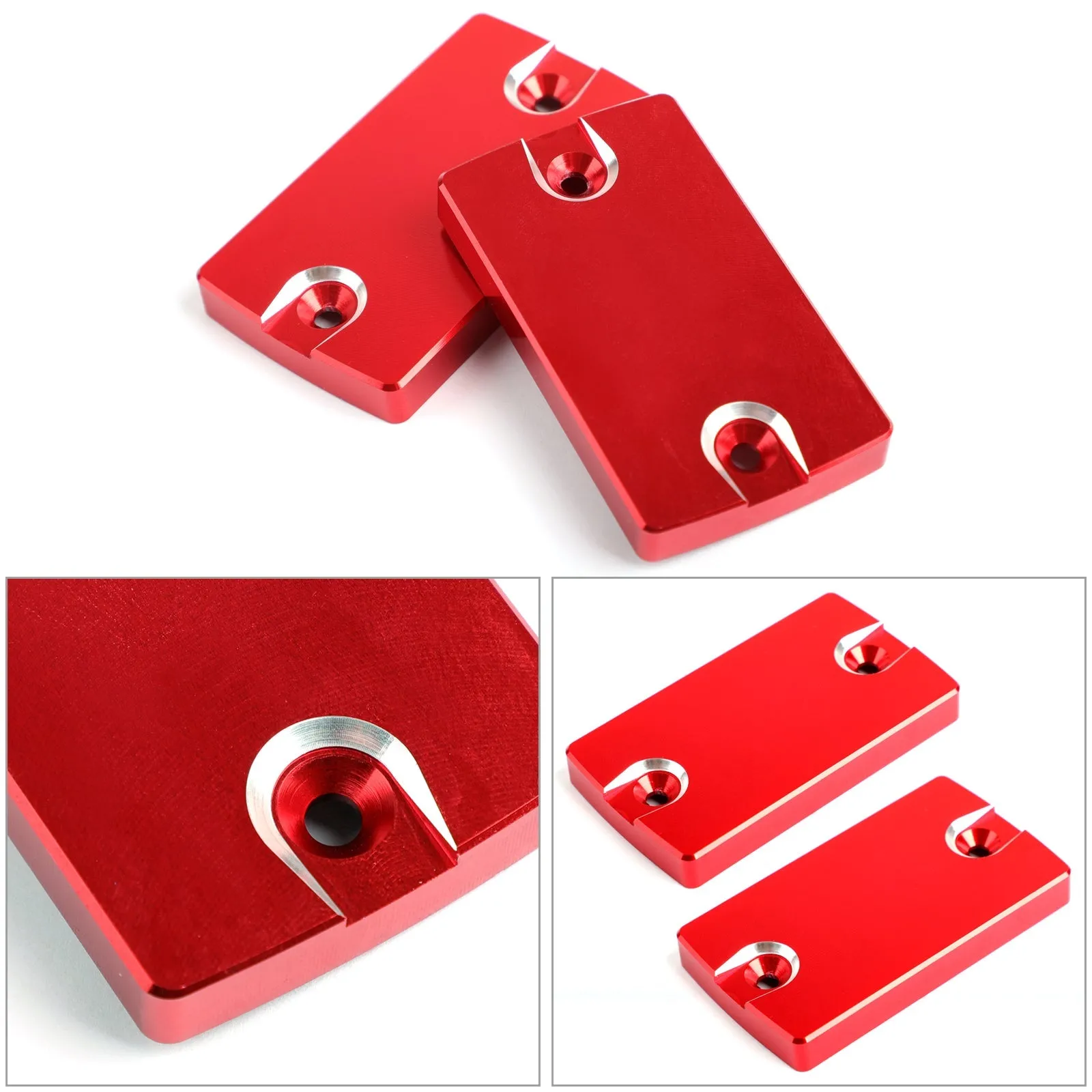 2 tapas de depósito de líquido de frenos delanteros para SUZUKI GSX1400 GSF1200/S 01-07, color rojo genérico