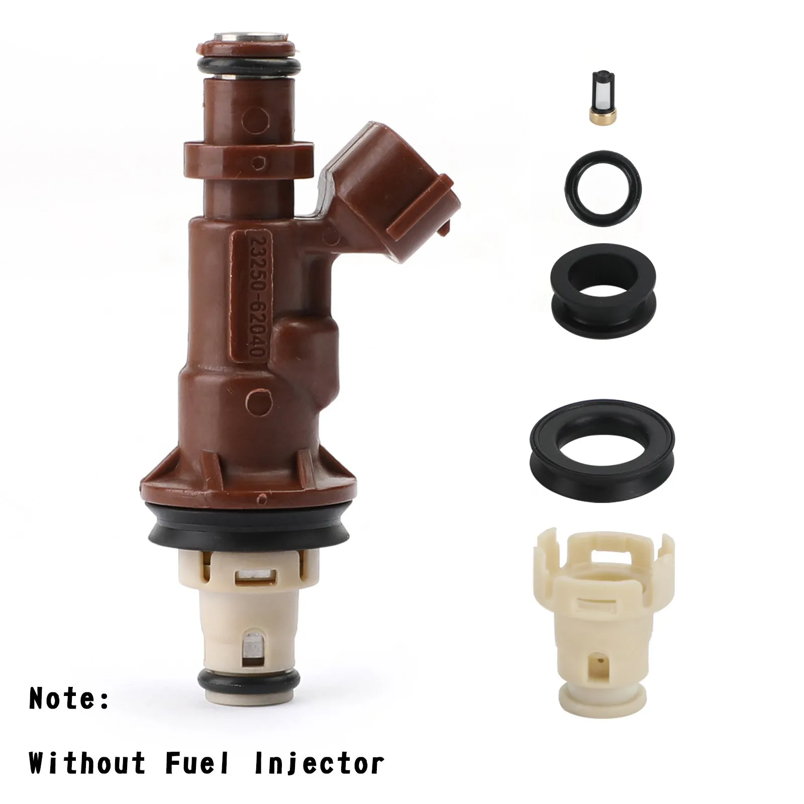 Kit de reconstrucción de inyectores de combustible, juntas tóricas, tapas de filtros compatibles con Toyota 3,4 5VZFE genérico, 6 uds.