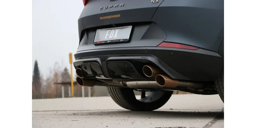 CUPRA Formentor 4x4 - VZ5 Escape deportivo con 2 válvulas de escape - 2x115x85 tipo 32 efecto cobre