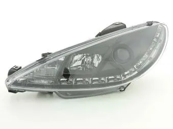 Faros Delanteros Luz Diurna Set Peugeot 206 98- Negro Fk Automotive
