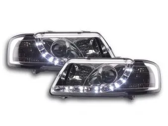 Faros Delanteros Luz Diurna Set Audi A3 Modelo 8l 96-00 Cromado Fk Automotive