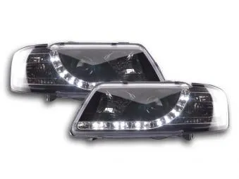 Faros Delanteros Luz Diurna Set Audi A3 Modelo 8l 96-00 Negro Fk Automotive