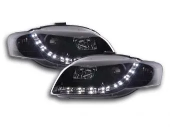 Faros Delanteros Luz Diurna Set Audi A4 Modelo 8e 05-07 Negro Fk Automotive