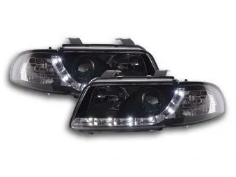 Faros Delanteros Luz Diurna Set Audi A4 Modelo B5 95-99 Negro Fk Automotive