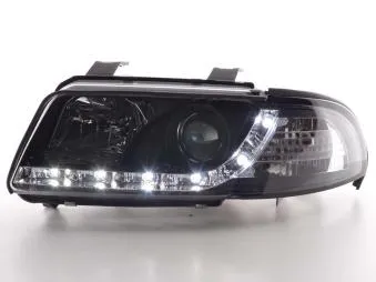 Faros Delanteros Luz Diurna Set Audi A4 Modelo B5 99-01 Negro Fk Automotive