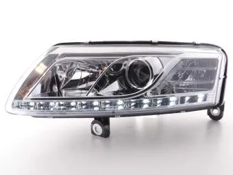 Faros Delanteros Luz Diurna Set Luz Diurna Audi A6 Modelo 4f 04-08 Cromado Fk Automotive