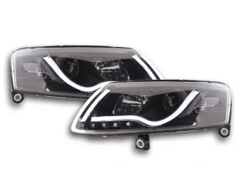 Faros Luz Diurna Set Audi A6 Typ 4f Bj. 04-08 Negro Fk Automotive