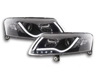 Faros Luz Diurna Set Con R87 Audi A6 Typ 4f Bj. 04-08 Negro Fk Automotive