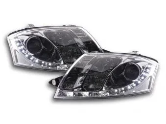 Faros Delanteros Luz Diurna Set Audi Tt Modelo 8n 99-06 Cromado Fk Automotive