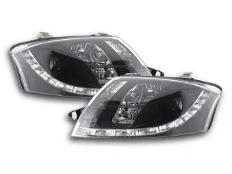 Faros Delanteros Luz Diurna Set Luz Diurna Audi Tt Modelo 8n 98-06 Negro Fk Automotive