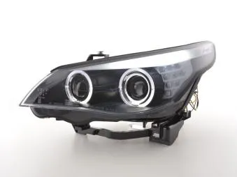 Faros Angel Eyes Led Xenon Bmw 5er E60/E61 Bj. 03-04 Negro Fk Automotive