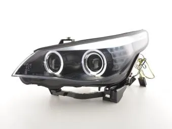 Faros Angel Eyes Led Xenon Bmw 5er E60/E61 Bj. 05-08 Negro Fk Automotive