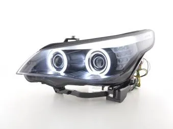 Faros Angel Eyes Ccfl Xenon Bmw 5er E60/E61 Bj. 05-08 Negro Fk Automotive
