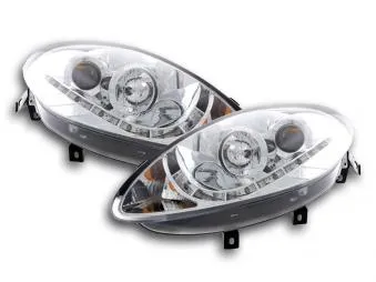 Faros Delanteros Luz Diurna Set Fiat Bravo Modelo 198 07-, Cromado Fk Automotive
