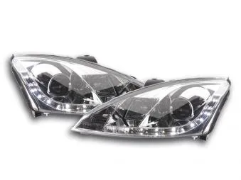 Faros Delanteros Luz Diurna Set Ford Focus 3/4/5-Ptas. 98-01 Cromado Fk Automotive