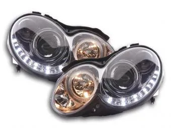 Faros Delanteros Luz Diurna Set Mercedes-Benz Clk Modelo W209 04-09, Cromado Fk Automotive