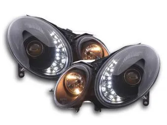 Faros Delanteros Luz Diurna Set Mercedes-Benz Clase E 211 06-09 Negro Fk Automotive