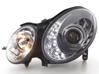 Faros Delanteros Luz Diurna Set Mercedes-Benz Clase E Modelo W211 02-06, Cromado Fk Automotive