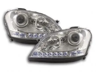 Faros Delanteros Luz Diurna Set Mercedes Benz M-Klasse Modelo W164 05-08 Cromado Fk Automotive