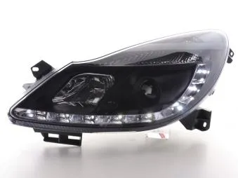 Faros Delanteros Luz Diurna Set Opel Corsa Modelo D 06- Negro Fk Automotive