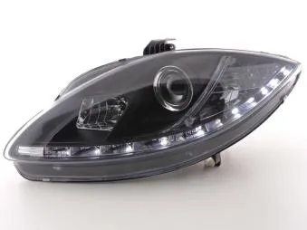 Faros Delanteros Luz Diurna Set Seat Leon Modelo 1p / Altea/Toledo Modelo 5p 05- Negro Fk Automotive