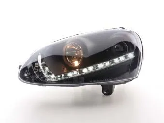 Faros Delanteros Luz Diurna Set Luz Diurna Vw Golf 5 03-08 Negro Fk Automotive
