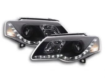 Faros Delanteros Luz Diurna Set Luz Diurna Vw Passat B6 3c Negro Fk Automotive